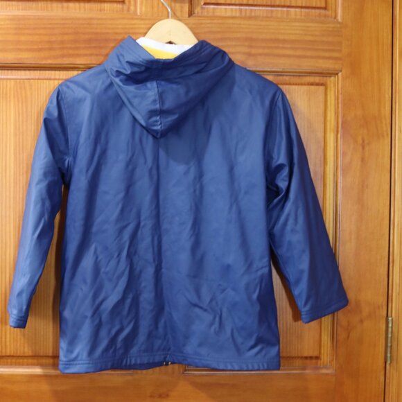 Hatley Blue Raincoat Fun Stripe Terry Cloth Lining 8 - Picture 7 of 9